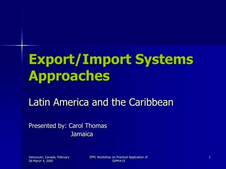 export import systems approaches
