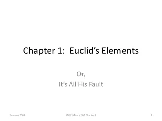 Chapter 1:  Euclid’s Elements