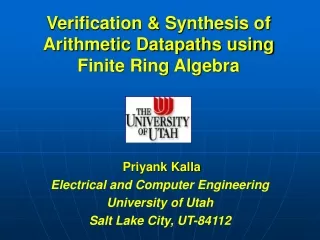 Verification &amp; Synthesis of Arithmetic Datapaths using  Finite Ring Algebra