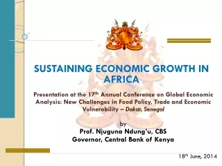 SUSTAINING ECONOMIC GROWTH IN AFRICA