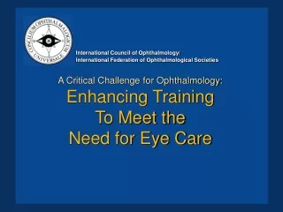 A Critical Challenge for Ophthalmology: Enhancing Training To Meet the Need for Eye Care