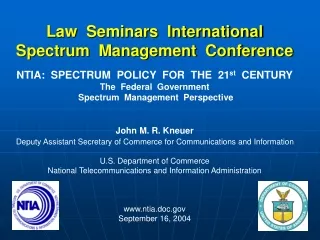 Law  Seminars  International Spectrum  Management  Conference