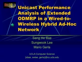 Unicast Performance Analysis of Extended ODMRP in a Wired-to-Wireless Hybrid Ad-Hoc Network