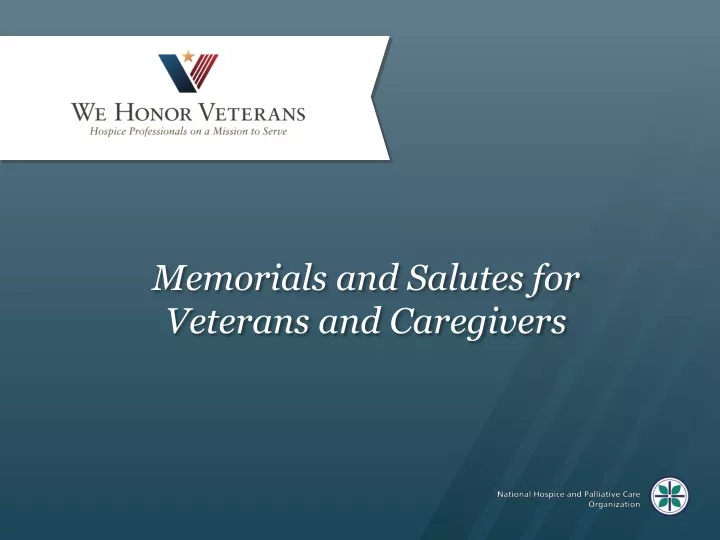 memorials and salutes for veterans and caregivers