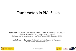 Trace metals in PM: Spain