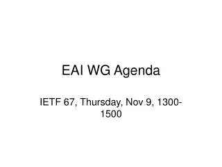 EAI WG Agenda