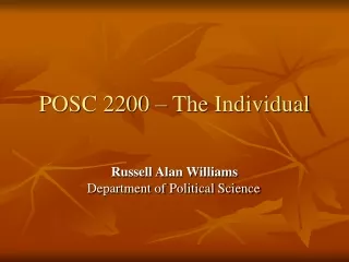 POSC 2200 – The Individual