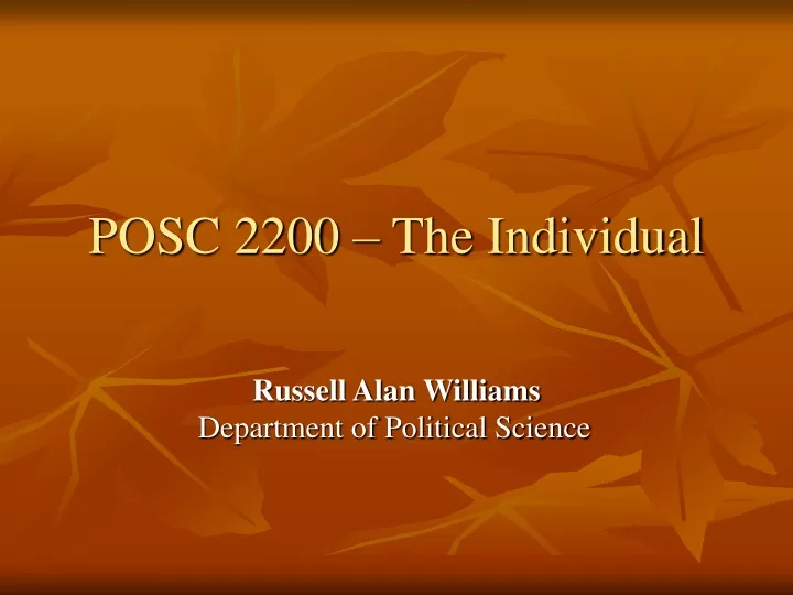 posc 2200 the individual