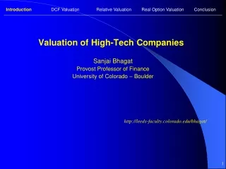 Valuation of  High-Tech  Companies