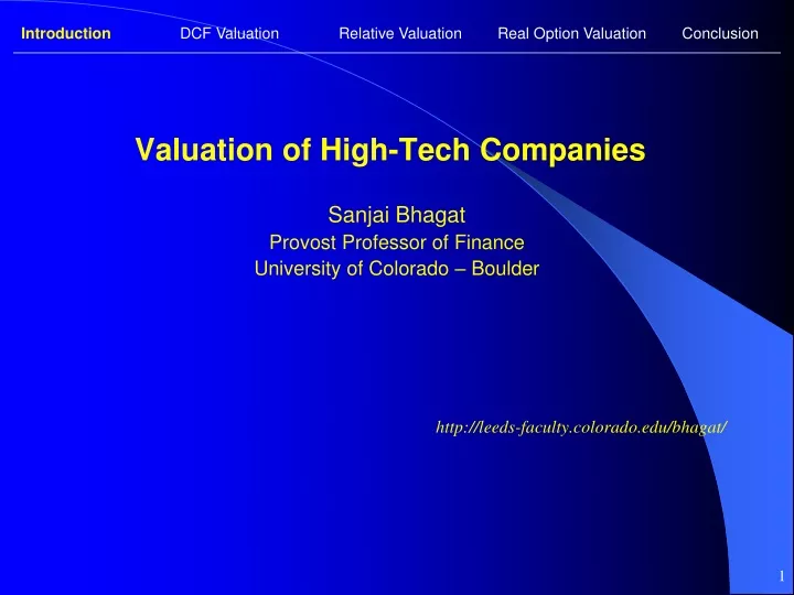 valuation of high tech companies