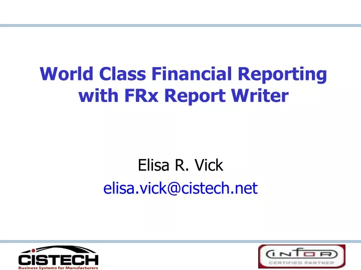 world class financial reporting with frx report writer