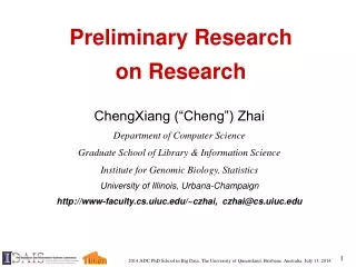 Preliminary Research  on Research