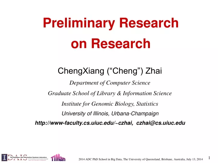 preliminary research on research