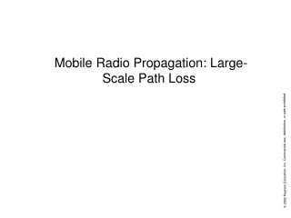 Mobile Radio Propagation: Large-Scale Path Loss