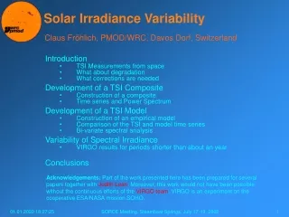 Solar Irradiance Variability