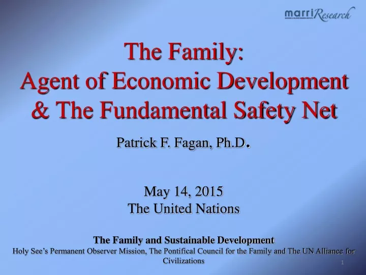 the family agent of economic development