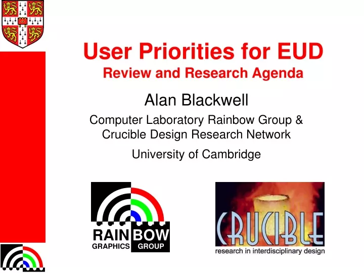 user priorities for eud review and research agenda