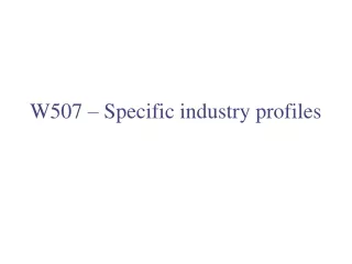 W507 – Specific industry profiles