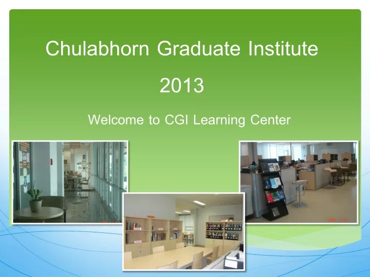 chulabhorn graduate institute 2013