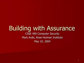 Building with Assurance