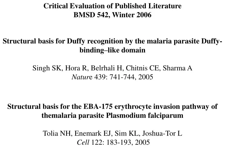 critical evaluation of published literature bmsd