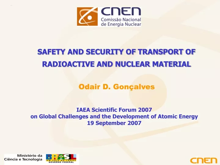 safety and security of transport of radioactive