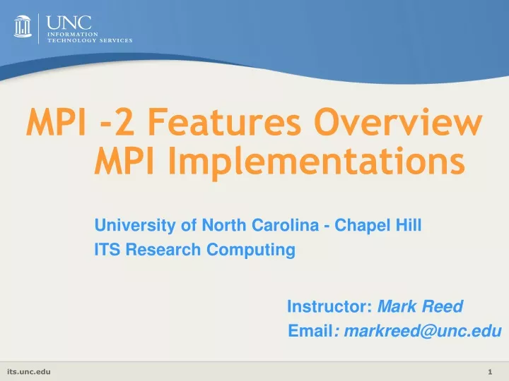 mpi 2 features overview mpi implementations