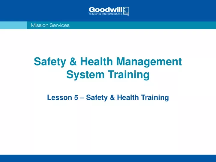 safety health management system training