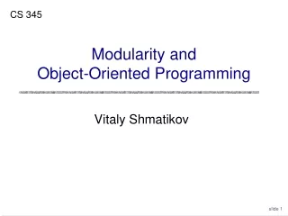 Modularity and Object-Oriented Programming