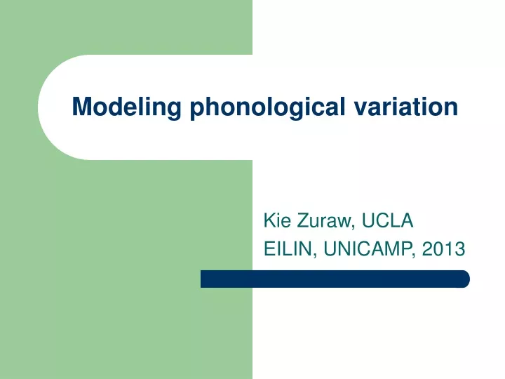 modeling phonological variation