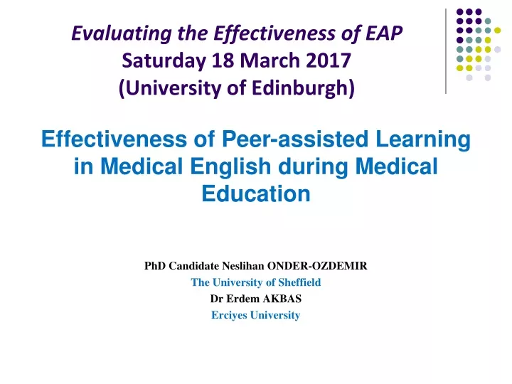 evaluating the e ffectiveness of eap saturday 18 march 2017 university of edinburgh