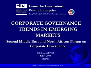 CORPORATE GOVERNANCE TRENDS IN EMERGING MARKETS