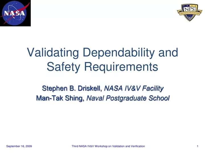 validating dependability and safety requirements