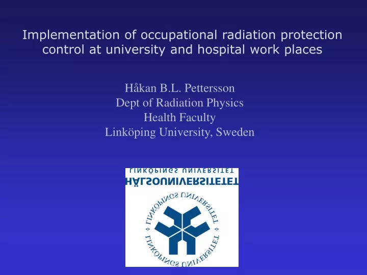 implementation of occupational radiation
