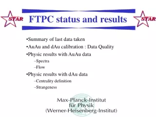 FTPC status and results
