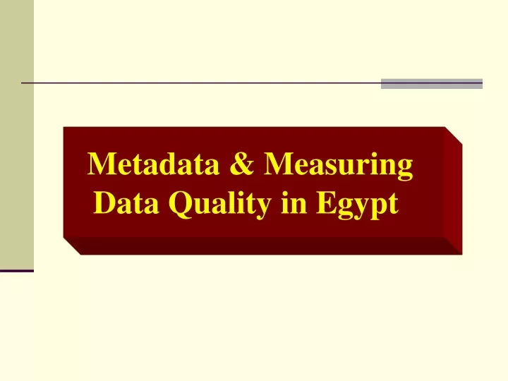 metadata measuring data quality in egypt