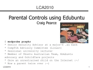 Parental Controls using Edubuntu Craig Pearce