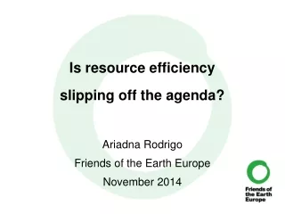 Is resource efficiency  slipping off the agenda?