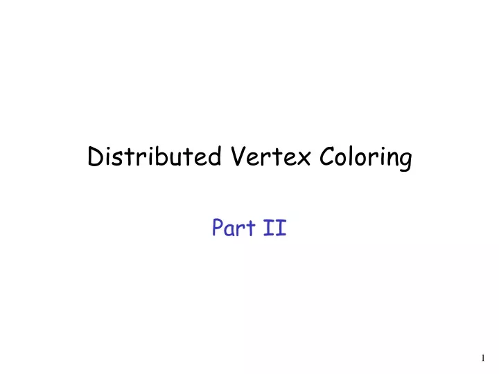 distributed vertex coloring
