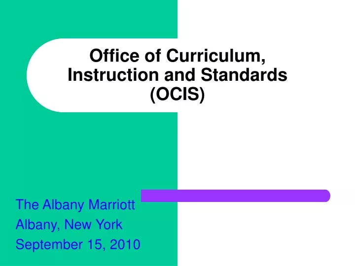 office of curriculum instruction and standards ocis