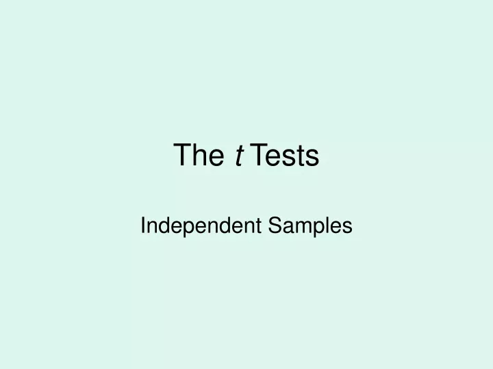 the t tests