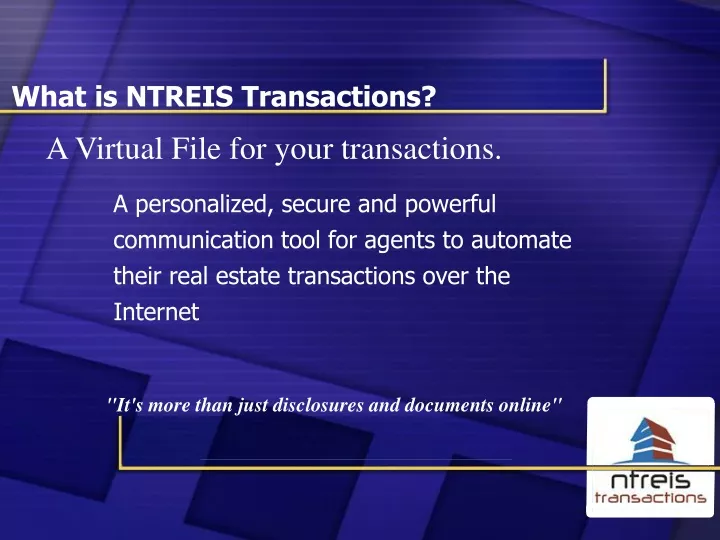 what is ntreis transactions