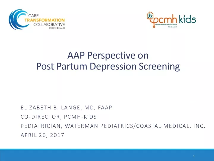 aap perspective on post partum depression screening