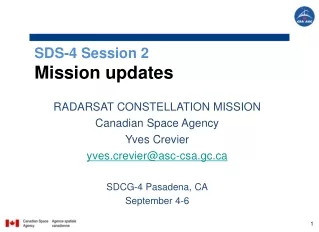 SDS-4 Session 2 Mission updates