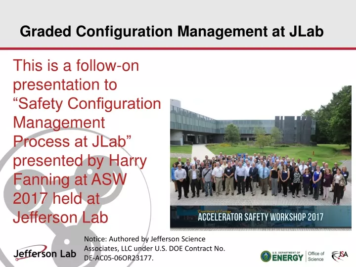 graded configuration management at jlab
