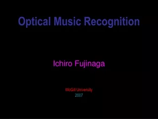 Optical Music Recognition