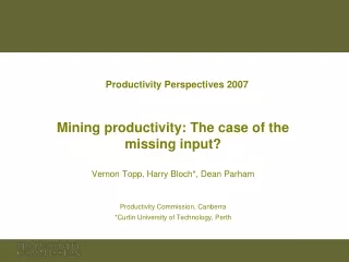 Productivity Perspectives 2007