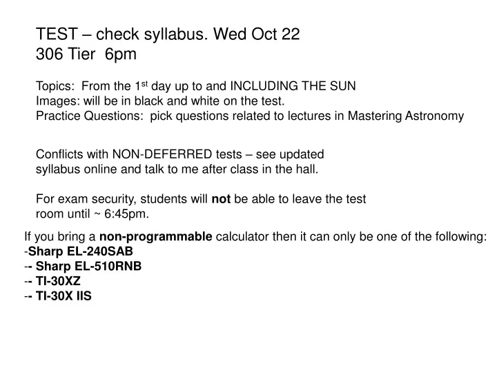 test check syllabus wed oct 22 306 tier