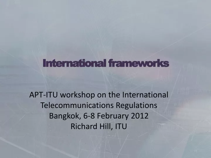 international frameworks
