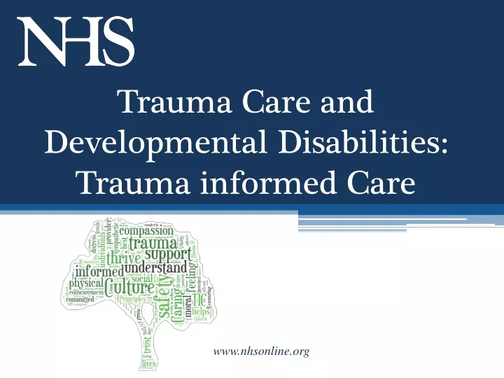 trauma care and developmental disabilities trauma informed care